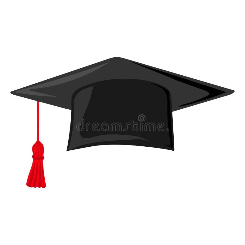 Graduation Cap with Tassel. Element for Degree Ceremony and Educational