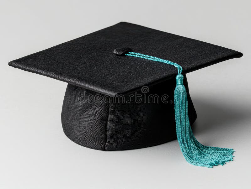Graduation cap with tassel on gray background vector illustration