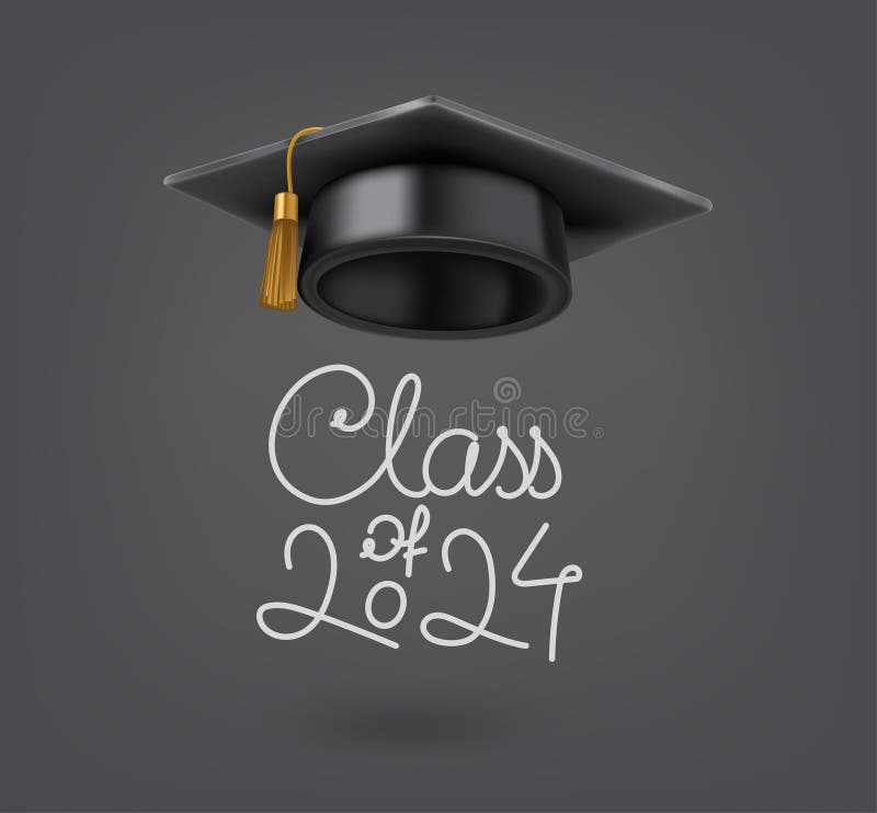 Graduation 2024 blk blue stock illustration. Illustration of skills