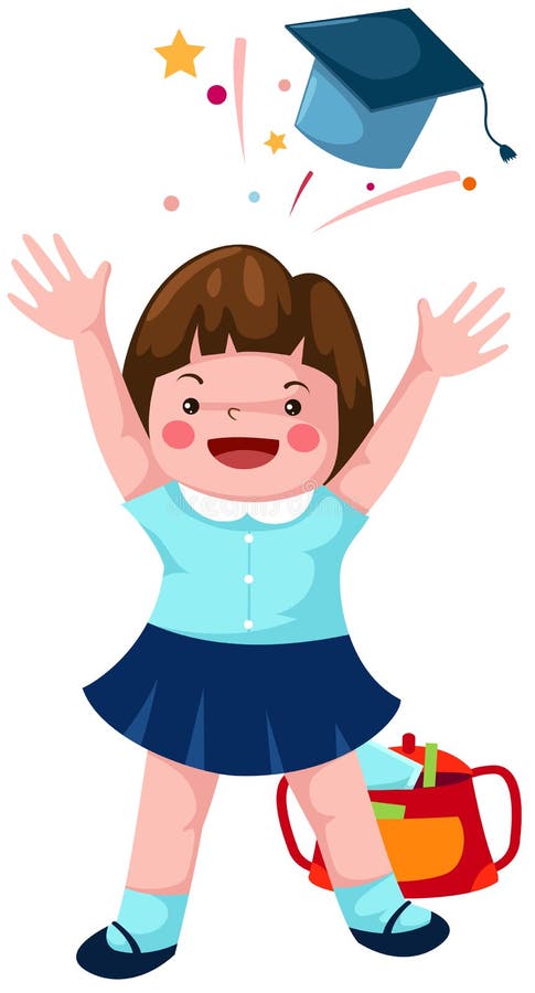 Illustration of isolated graduation happy on white. Graduation hat sketch vectors