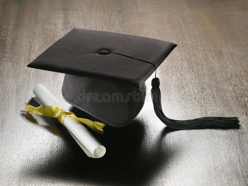 Graduation hat and diploma royalty free stock photo Graduation hat and diploma royalty free stock photo