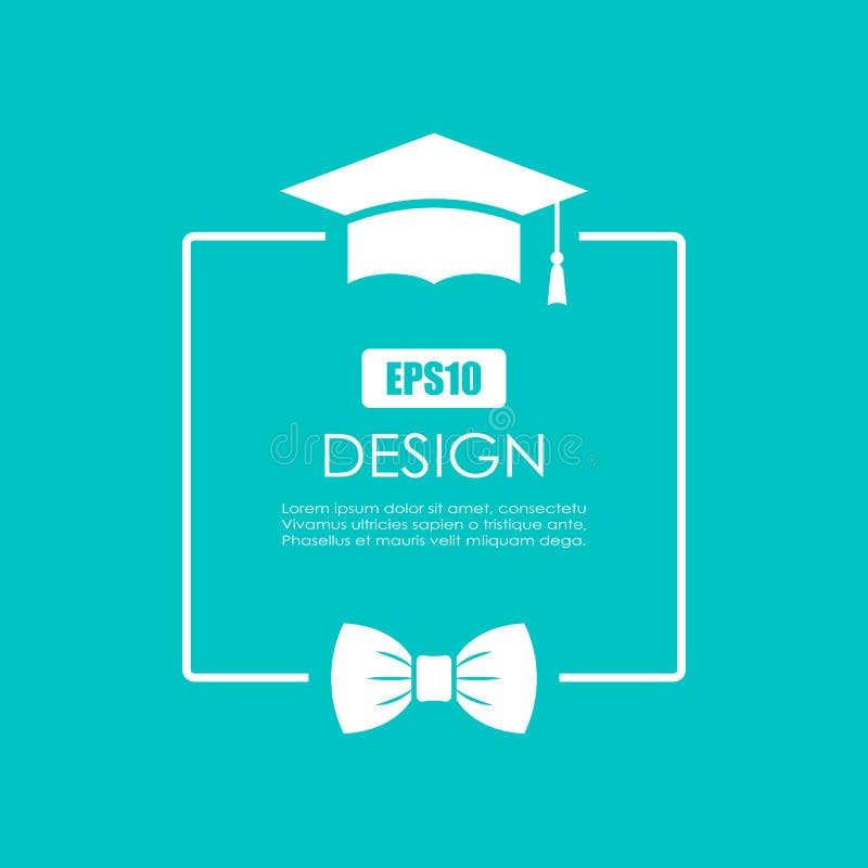 Graduation invitation card with text box stock illustration