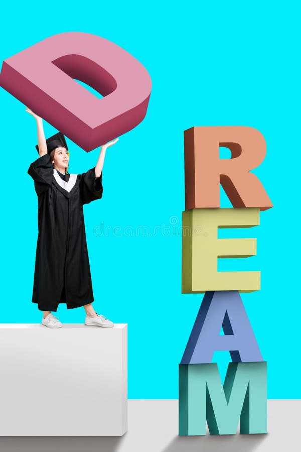 Graduation with make your dreams concepts royalty free stock photos