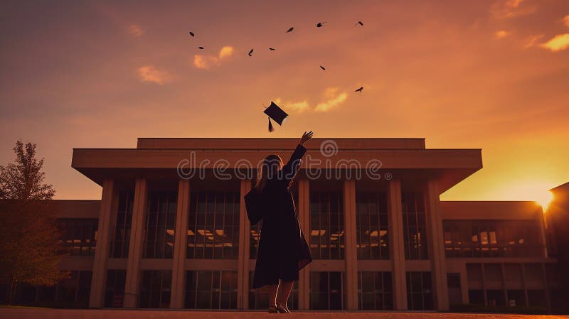 Graduation marks the end of a student formal education royalty free illustration