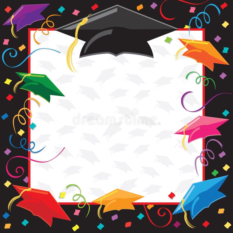 Graduation Hat Background stock vector. Illustration of background