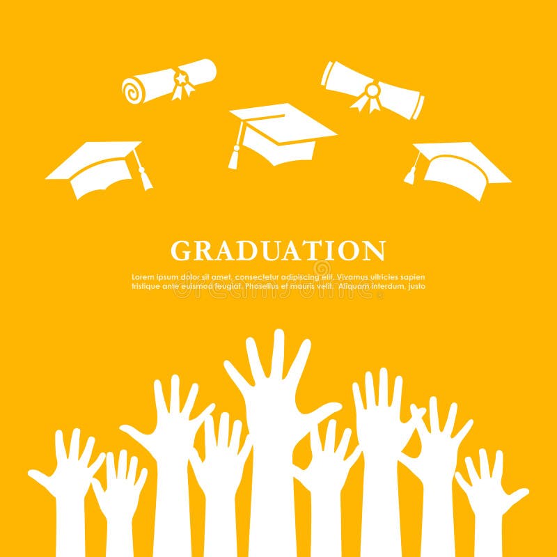 Graduation poster or invitation card royalty free illustration