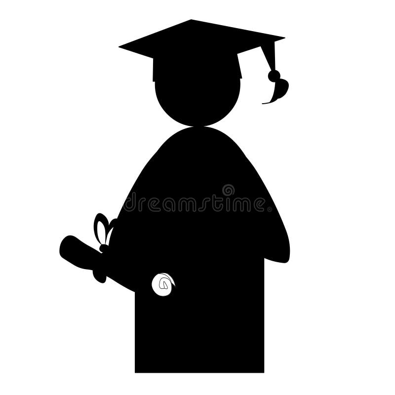 A silhouette of a student at a graduation ceremony. A silhouette of a student at a graduation ceremony.