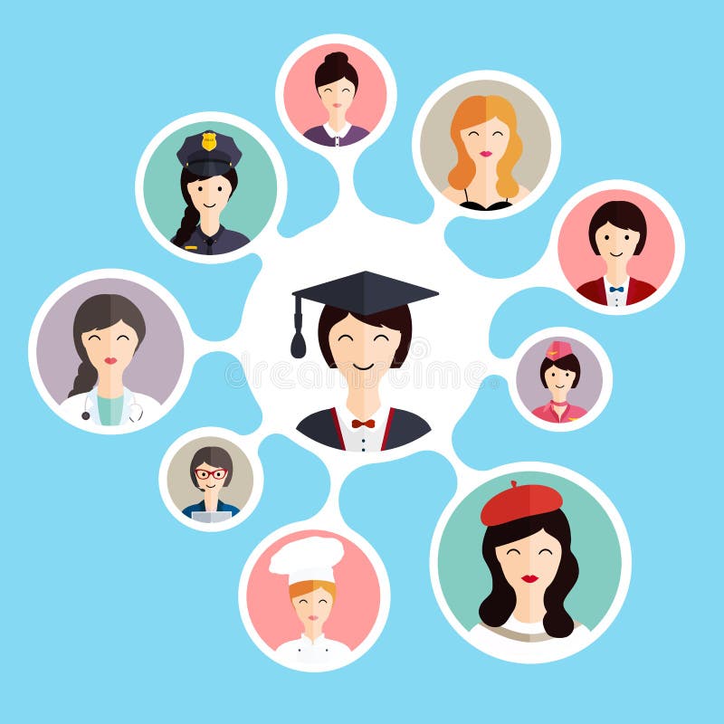 Graduation Student Make Career Choices. Stock Vector - Illustration of cartoon, person: 61013883 Graduation Student Make Career Choices. Stock Vector - Illustration of cartoon, person: 61013883