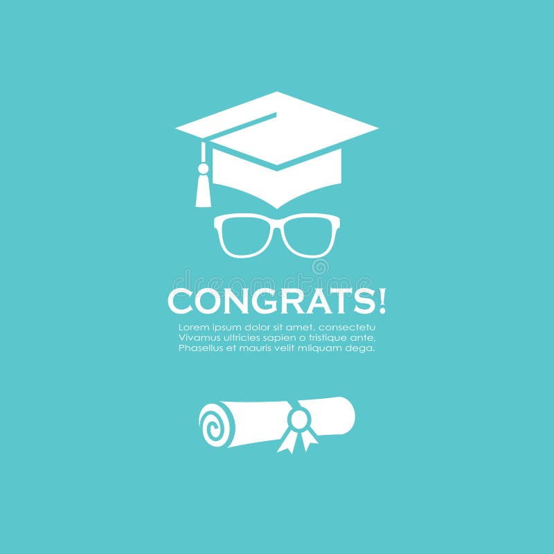 Graduation symbol for invitation card royalty free illustration