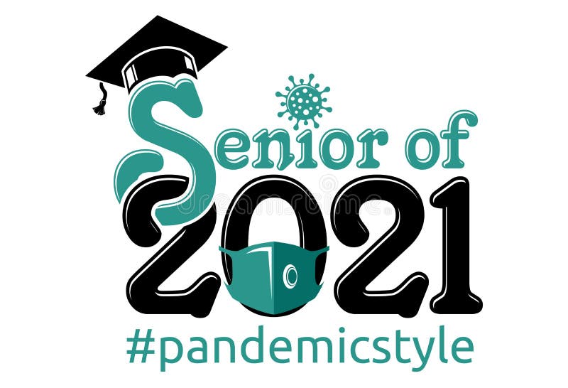 Senior Graduation Class of 2021. Hashtag pandemic style.Text for design, greetings, t-shirts, party, high school or college graduates. Vector on transparent background. Senior Graduation Class of 2021. Hashtag pandemic style.Text for design, greetings, t-shirts, party, high school or college graduates. Vector on transparent background