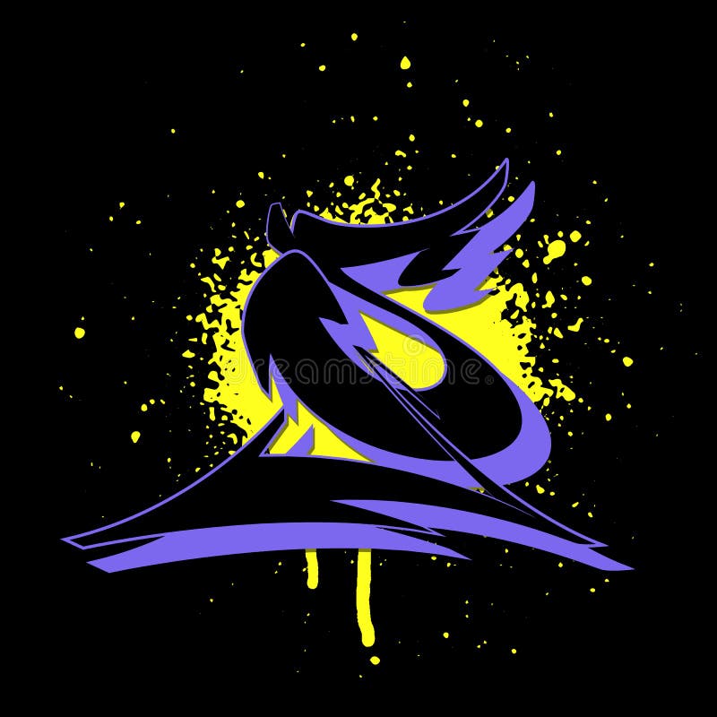 Graffiti Alphabet. Letter K Against a Background of Spray Paint Stock