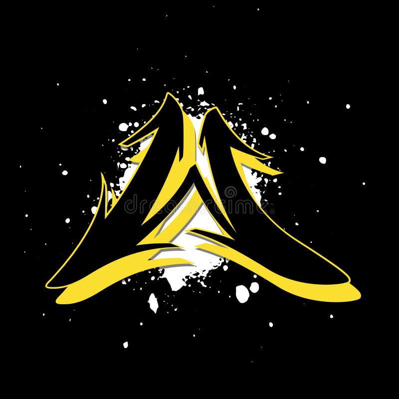 Graffiti Alphabet. Letter W Against a Background of Spray Paint Stock