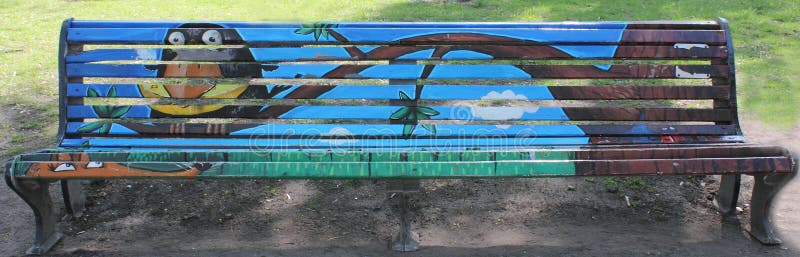 Graffiti On The Bench Editorial Stock Photo Illustration Of Fragment 53389673