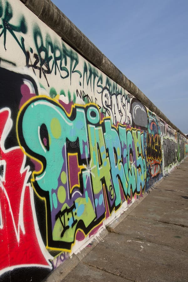 Graffiti on the Berlin Wall Editorial Stock Photo Image of west, east