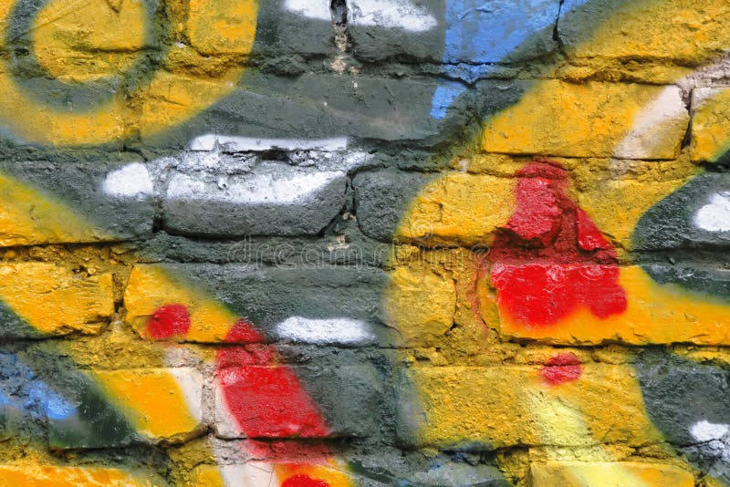 Graffiti on a bricks wall stock image. Image of background 2899275