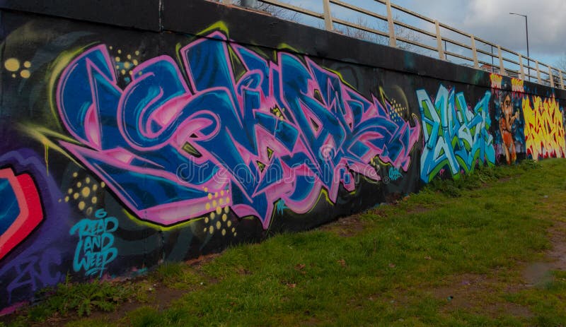 Graffiti in Bristol in England stockfoto Graffiti in Bristol in England stockfoto