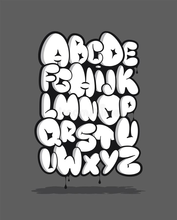 bubble letters alphabet graffiti