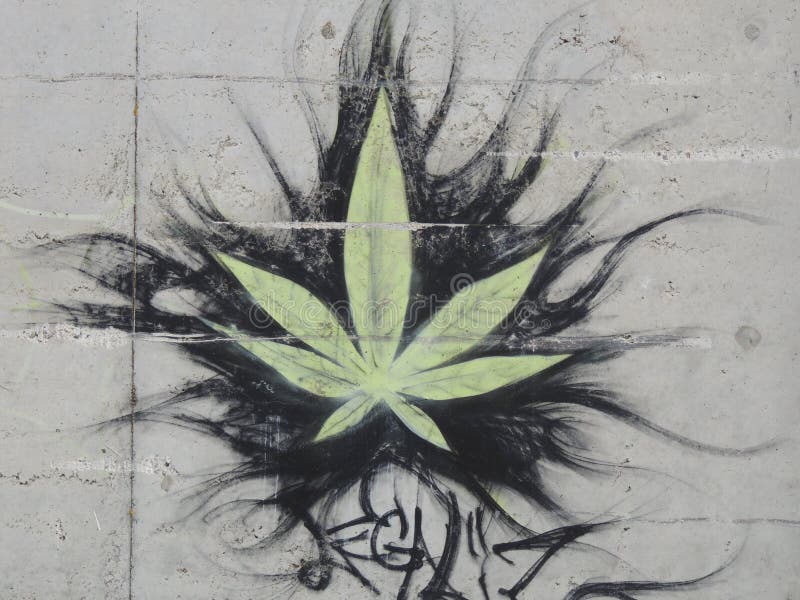 Graffiti: cannabis leaf editorial photo. Image of drug - 29636691