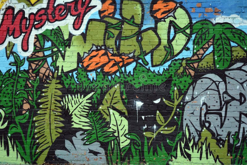 Graffiti, Colorful Wall On A Old Building,part Of The City, Where
