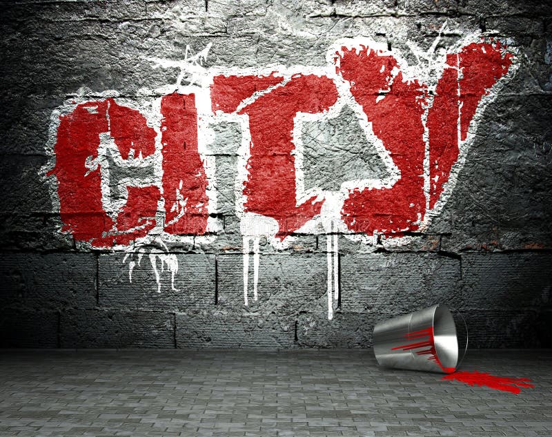 Graffiti izolują z miastem, uliczny tło ilustracji