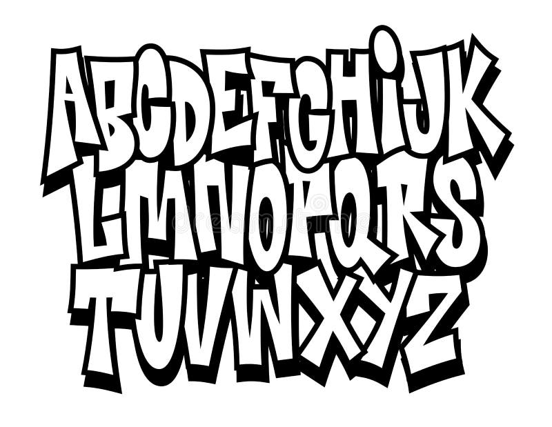 Graffiti kreskówki doodle chrzcielnicy komiczny abecadło wektor ilustracja wektor Graffiti kreskówki doodle chrzcielnicy komiczny abecadło wektor ilustracja wektor