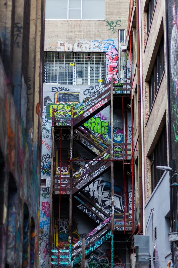 Graffiti in the Lanes of Melbourne CBD Editorial Photo Image of paint