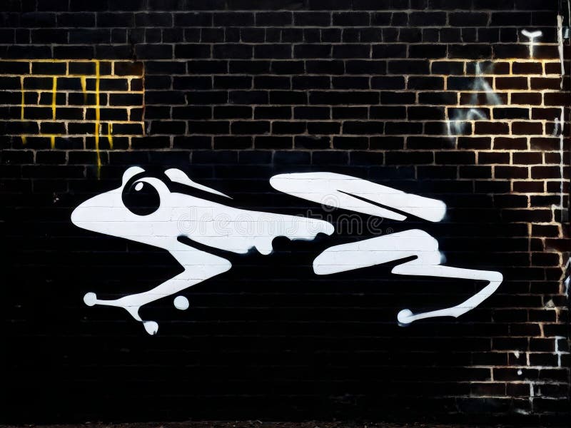 Graffiti namalował mur w mieście ilustracji