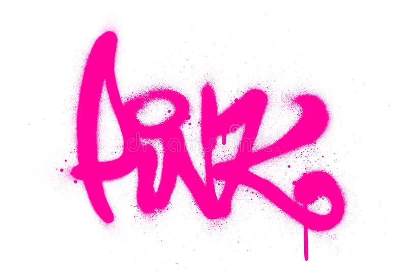 Graffiti Pink a Bubble Font Sprayed Over White Stock Vector Illustration of splatter, style