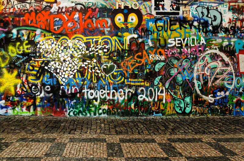 Graffiti in Prague stock photo. Image of street, inscriptions 74056792