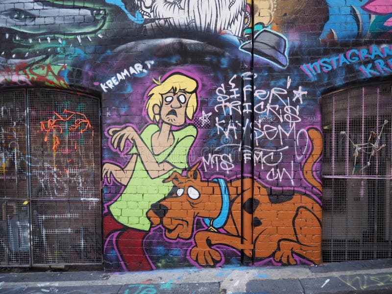 Graffiti - Scooby Doo & Shaggy Rogers at Hosier Lane Melbourne Australia