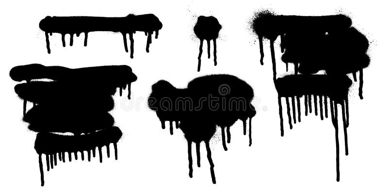 Graffiti spray banner set. Abstract graphic spray paint frame. vector illustration