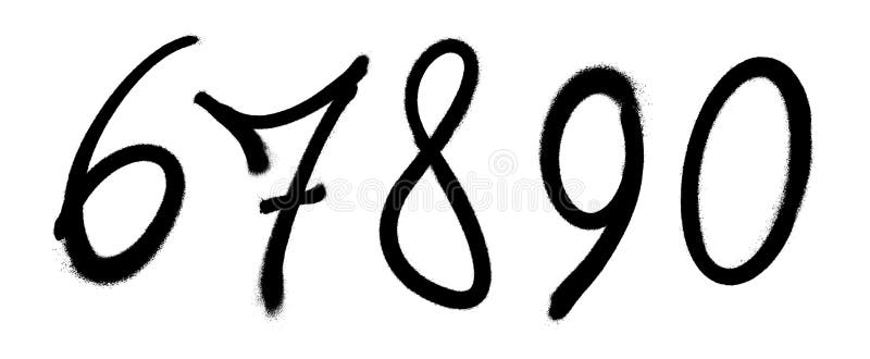 Graffiti spray font alphabet. Digits. Part 7. Vector illustration vector illustration