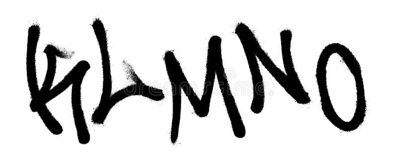 Graffiti spray font alphabet. Part 3. Vector illustration stock illustration