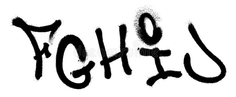 Graffiti spray font alphabet. Part 2. Vector illustration vector illustration