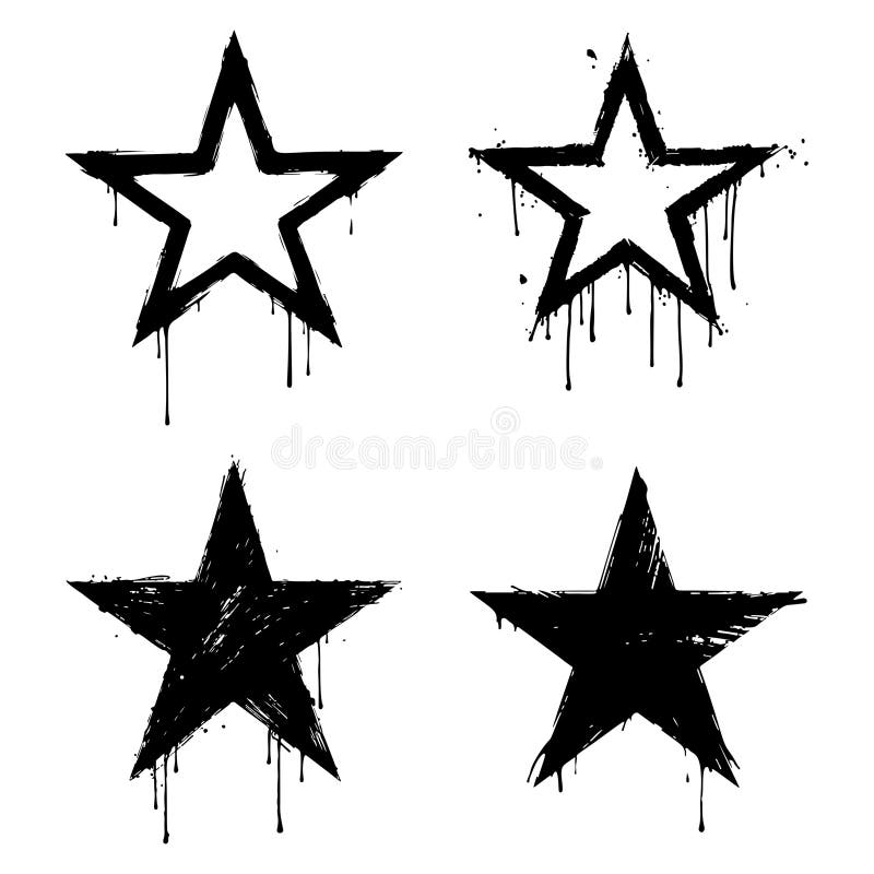Graffiti Spray Paint Star Set stock illustration