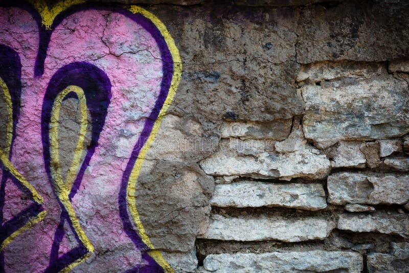 Graffiti on stone wall