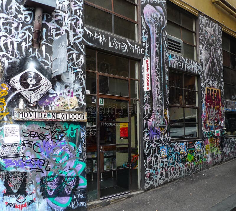 Graffiti Street in Melbourne,australia Editorial Image Image of