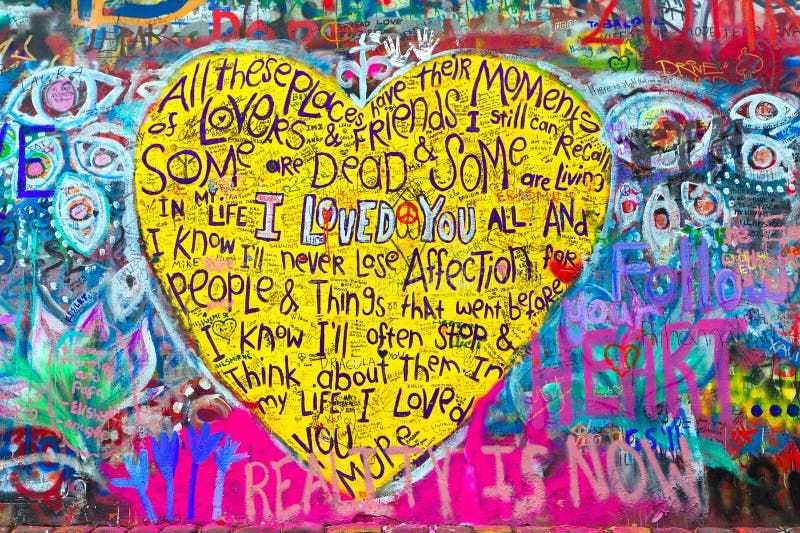 John Lennon Wall in Prague. John Lennon Wall in Prague.