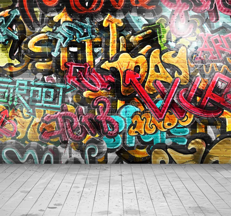 Graffiti on wall stock illustration