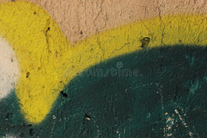 Graffiti Wall Fragment Dark Green and Yellow Colours Texture for ...