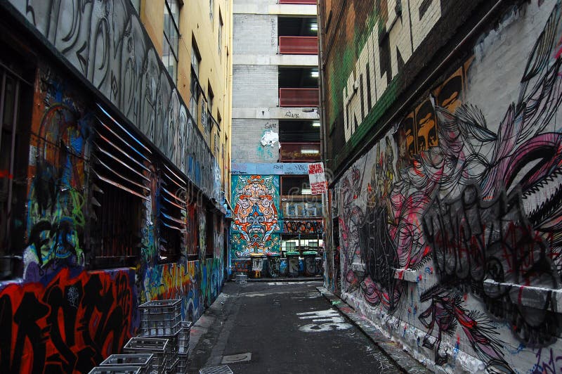 Graffiti walls at side street Melbourne