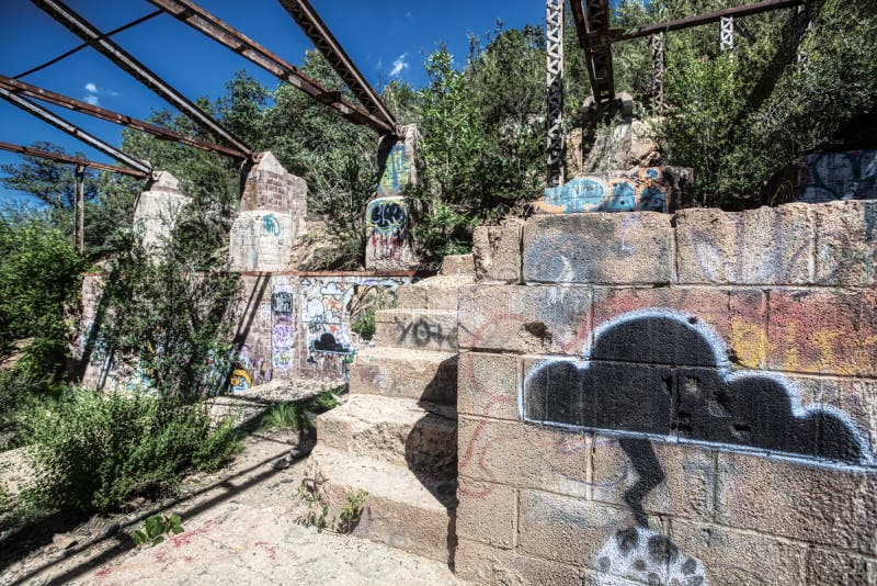 Graffitiwände an der Prescott Arizona Old Silver-Bergwerkgeisterstadt lizenzfreies stockfoto Graffitiwände an der Prescott Arizona Old Silver-Bergwerkgeisterstadt lizenzfreies stockfoto