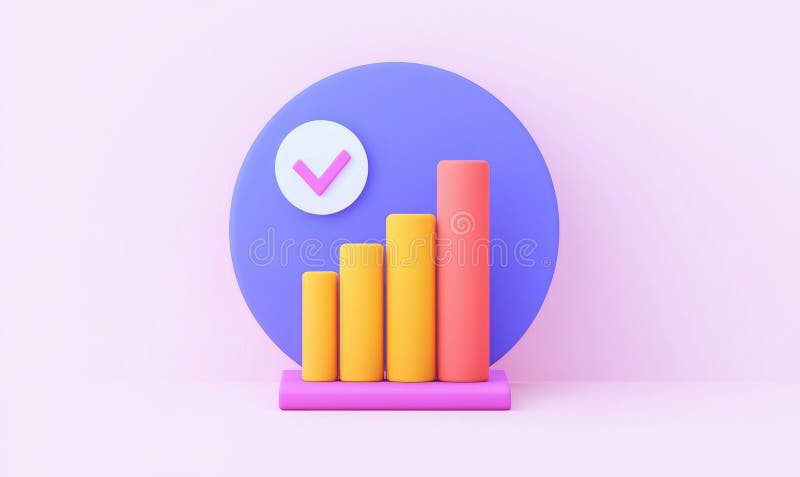 Grafic colorat care arată creștere și succes într-un stil minimalist modern, perfect pentru prezentări și rapoarte de afaceri vector illustration