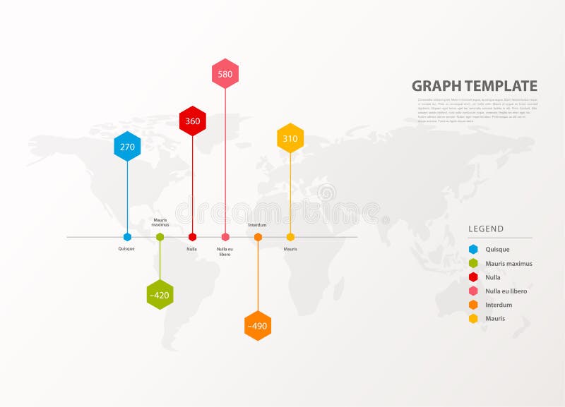 Grafic de fundal vectorial cu ilustrație grafică infografică colorată cu hexagoane și figuri în interior vector illustration