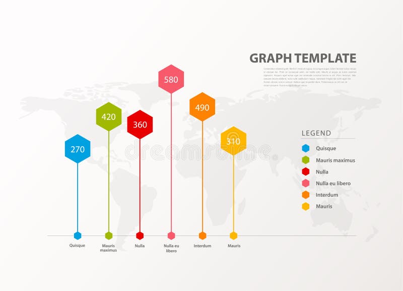 Grafic de fundal vectorial cu ilustrație grafică infografică colorată cu hexagoane și figuri în interior stock illustration