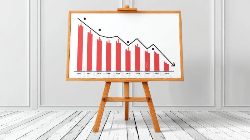 Grafic de afaceri în declin vector illustration