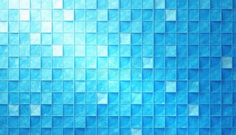 Grafica con effetto leggermente sbiadito di un mosaico blu chiaro illustrazione di stock