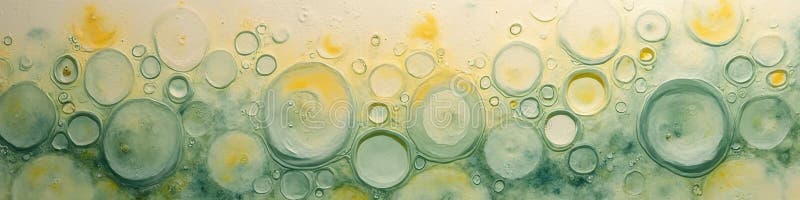 Grafica cu bule abstracte cu modele circulare texturate verde și galben royalty free stock image