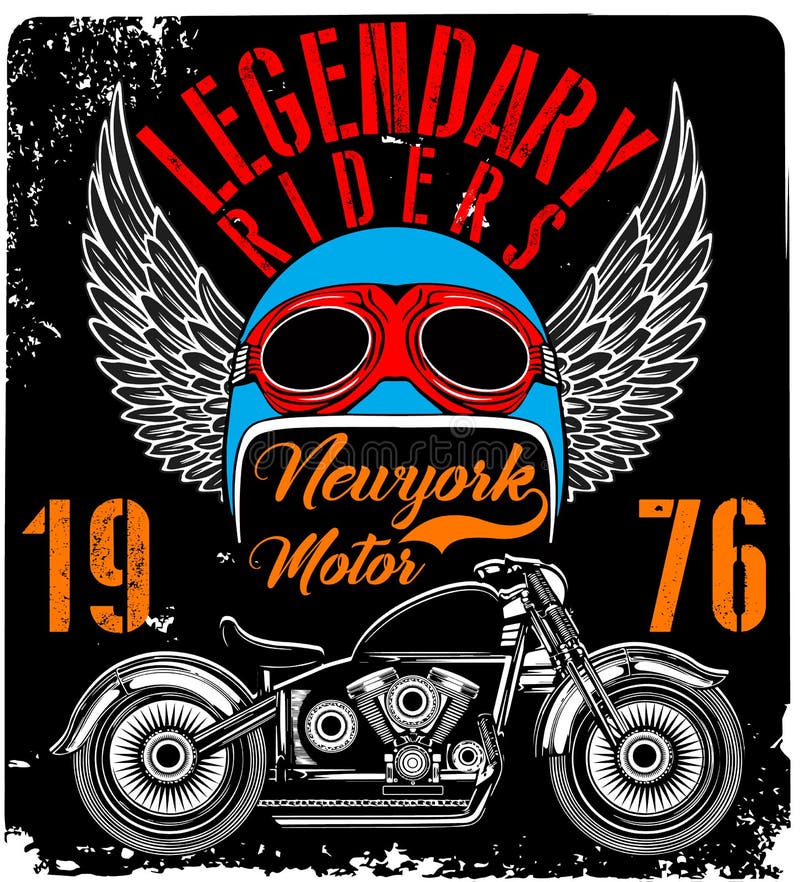 Grafico d'annata della maglietta del motociclo illustrazione vettoriale Grafico d'annata della maglietta del motociclo illustrazione vettoriale