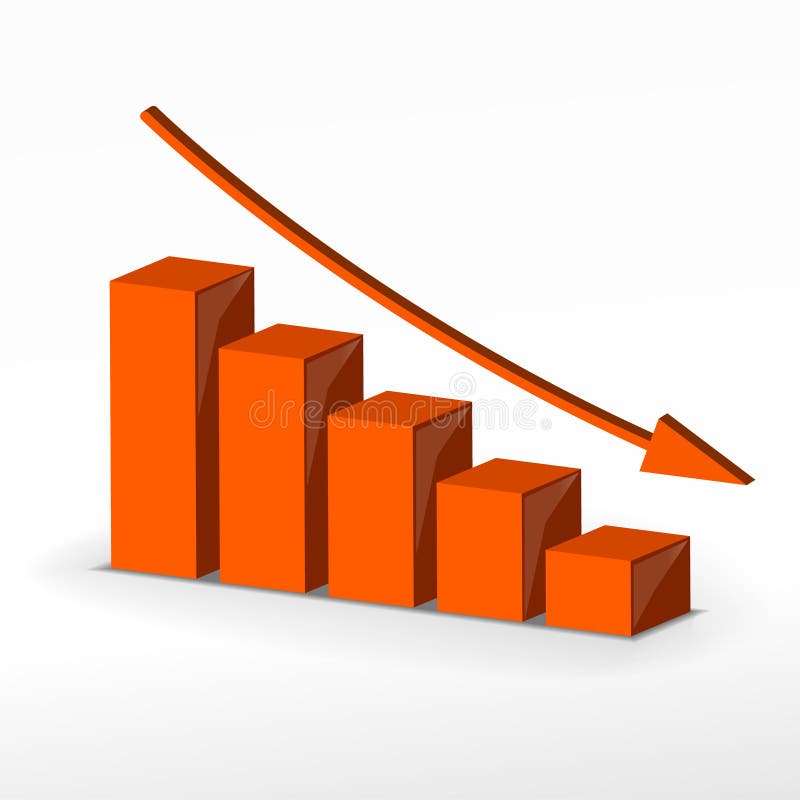 grafico di declino di affari 3D. Vettore royalty illustrazione gratis grafico di declino di affari 3D. Vettore royalty illustrazione gratis